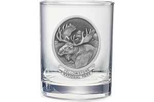 Heritage Pewter Moose Yellowstone National Park Double Old Fashioned, 14 OZ-OVAL