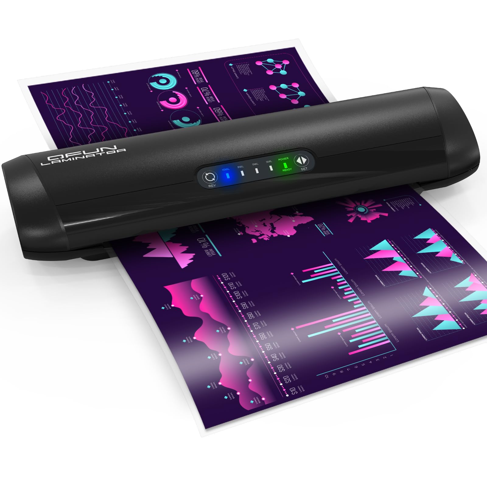 Photo 1 of 3-10 Mil Commercial Laminator Machine with Laminating Sheets, 4-Roller Jam-Free Thermal Laminator Machine 11x17, Fast Warm-up 13 Inch Laminating Machine, Hot Lamination Machine for Office School Home