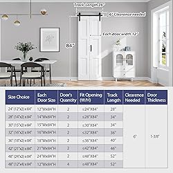 FREDBECK 24X84(Double 12x84) White Bifold Door