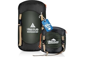 Hikenture Sleeping Bag Stuff Sack, Space Saving Compression Sack, Water- Resistant Stuff Sacks for Backpacking, Tear- Resista