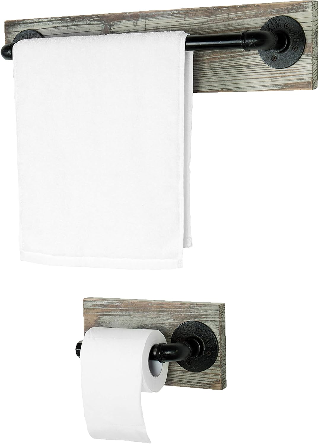 white wooden towel rail wall mounted on Mygift Industrial Pipe Brown Wood Wall Mounted Paper Towel Holder Commercial Paper Hand Towel Holders