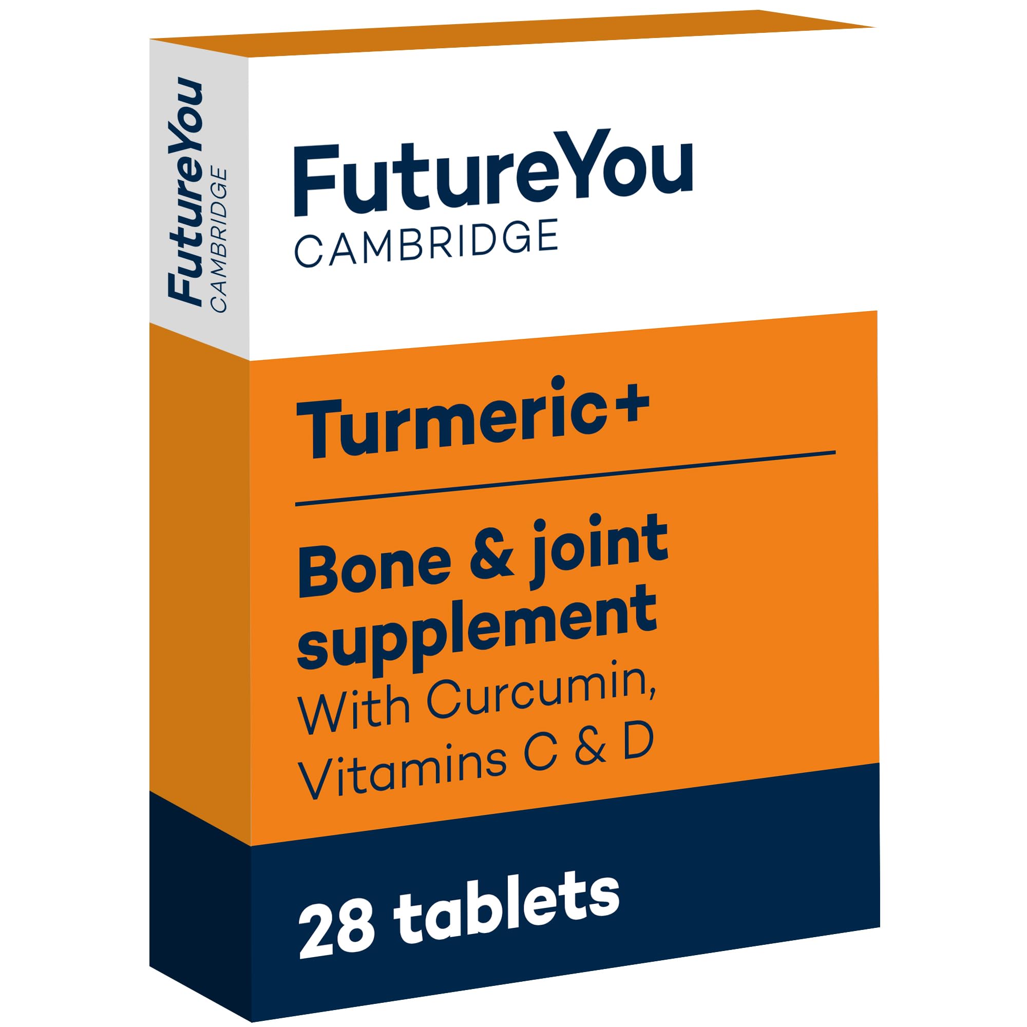 Turmeric+ Supplement – 28 Turmeric Tablets 30x More Absorbable – Curcumin Tablet Patented Meriva Formulation with Vitamins C – Turmeric Tablets for Bones, Joints & Muscles by FutureYou Cambridge