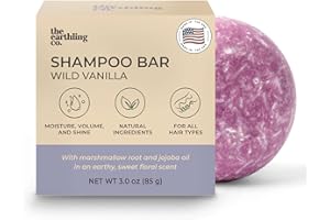 The Earthling Co. Shampoo Bar - Promote Hair Growth, Strengthen & Volumize All Hair Types - Paraben & Sulfate Free formula with Natural, Vegan Ingredients for Dry Hair (Wild Vanilla, 3 oz)