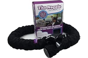 The Noggle - Making The Backseat Cool Again - Quick & Easy to Use Car Travel Accessories for a Comfy Ride Summer or Winter-Air Vent Extender Hose Directs Cool or Warm Air to Your Pets- 10ft, Black Ice