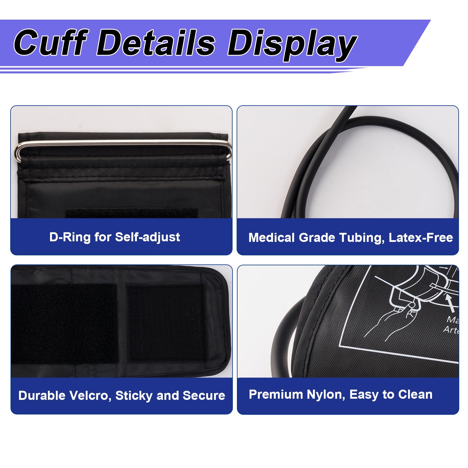Small Pediatric Blood Pressure Cuff for Kids, Slim Arm, Child BP Cuff (5.9-9.5 Inches Arm Circumference), Replacement Cuff with 8 Connectors, Compatible with Most Monitors