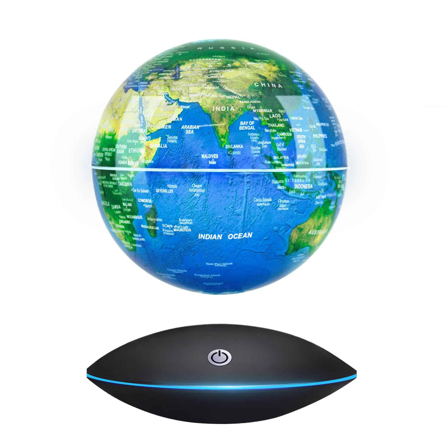 Dracarys Magnetic Levitation Floating Globe, 6 Inch Rotating World Map, Anti Gravity Globe for Educational and Gift, Home Office Classroom Desk Decor, Touch Control and Gradient Night Light item