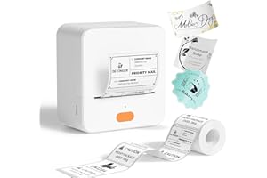 DETONGER Label Maker Machine P1 2 Inch Thermal Printer Portable Bluetooth Shipping Label Printer Sticker Maker Labeling Machine Home Office School Business Use Rechargeable White