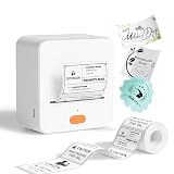 DETONGER Label Maker Machine P1 2 Inch Thermal Printer Portable Bluetooth Shipping Label Printer Sticker Maker Labeling Machine Home Office School Business Use Rechargeable White