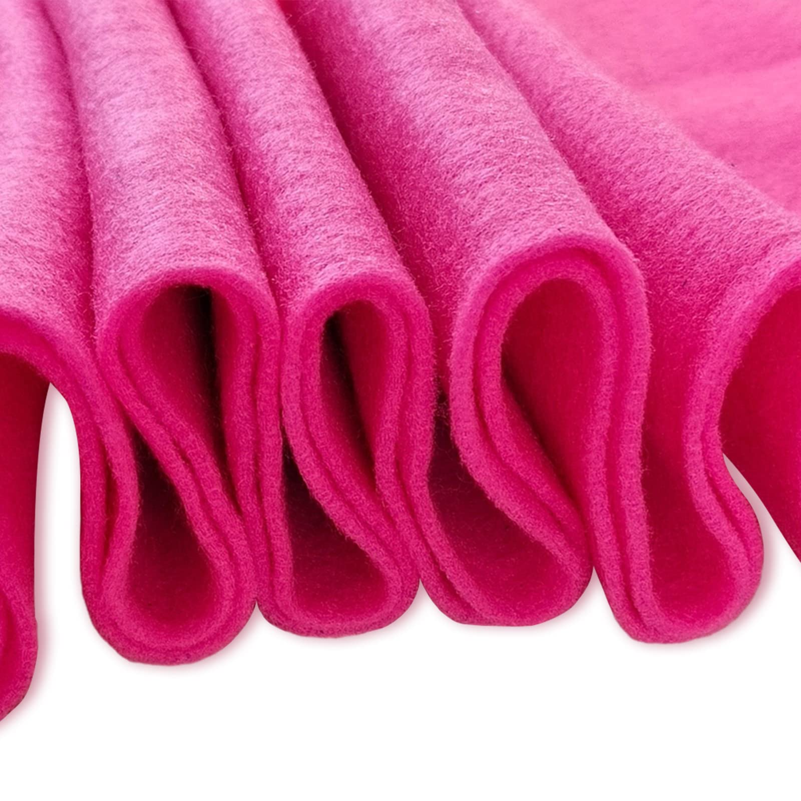 Jtnohx Colour Felt Fabric, 1.4mm Felt Sheets for Crafts, 90x90cm Soft Craft Fabric for Art and Sewing Projects (Rose red)