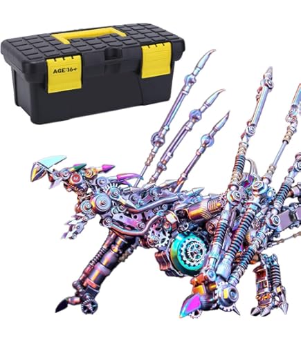 Steampunk Mechanical Piranha Plant 3D Metal Puzzle - 770 Piece Model Kit With Lights