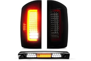 Tresound Tail Light + 3rd Brake Cargo Lamp for 2007-2008 Dodge Ram 1500, 2007-2009 Ram 2500 3500, Third High Mount Stop Light