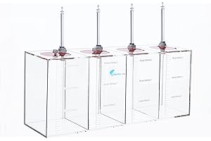 DEHAO Dehao Acryli Made Liquid Storage Bucket 4 Rooms 1.6 Gallons,Working with Dosing Pump,Auto Top Off System Reservoir Container