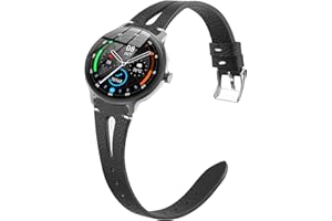 Lamshaw DR03, DR05, DR06 Smart Watches Bands, Quick Release Slim Vintage Leather Strap Replacement Compatible with Yoever, KI