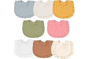 duludulu Muslin Baby Bibs for Baby Girls, Muslin Bibs Drool Bandana Bibs
