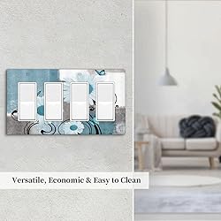 Flower Daisy Floral Teal Gray Abstract Quad Rocker