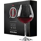 Red Wine Glasses Crystal Glass with Long Stem and Large Bowl Set of 3 - 22oz