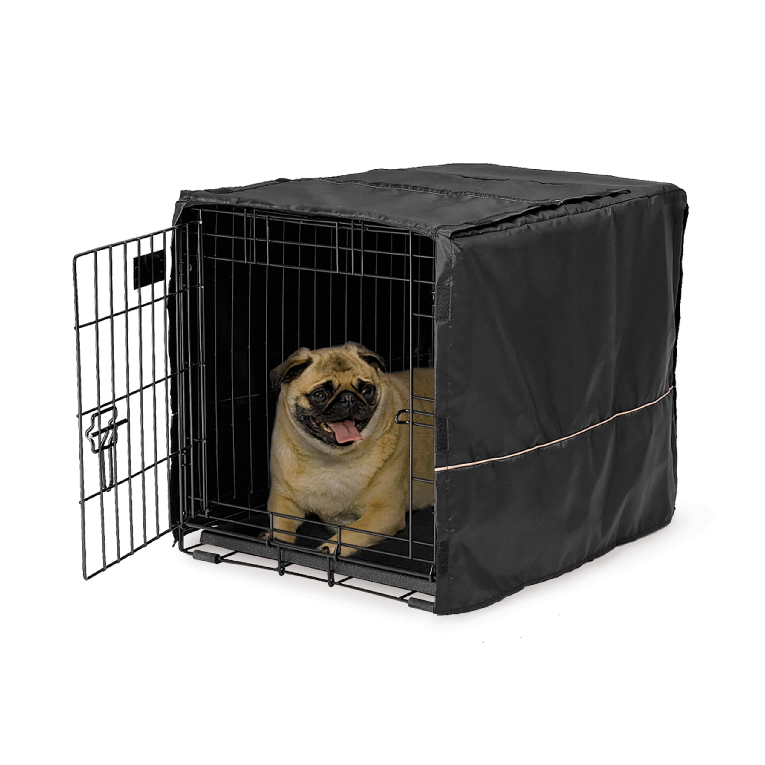 Photo 1 of MidWest Homes for Pets Small Dog Crate Cover, Black Polyester Privacy Kennel Cover Fits Most 24-inch Crates, Machine Washable, Reduces Barking & Chewing
