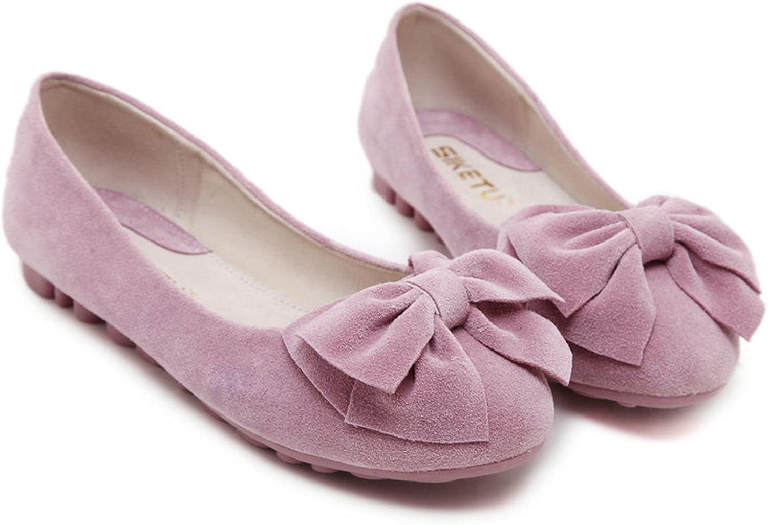 Feilongzaitianba Soft Real Leather Flat Shoes Women Slip On Casual Loafer Shoes Ladies Designer Rubber Sole Driving Suede Moccasin Casual Loafer