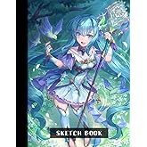 Anime Sketchbook: Fantasy Moe Anime Cute Girl Sketch Book Series for Teen, Girls and Boys - Volume 695: 8.5" x 11" size, 100 Blank Papers for Drawing, Doodling, and Writing