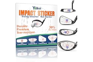 YOBBAI Golf Impact Tape - High-Resolution Strike Stickers for Irons, Woods, Fairway & Putter | Sweet Spot Trainer | Impact Labels for Swing Training| Non-Residue | Left & Right Hand Compatible | Up to 400Pcs