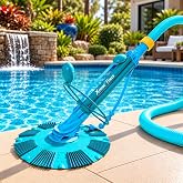 XtremepowerUS Automatic Suction Side Pool Cleaner, Swimming Pool Vacuum Sweeper with Wall Climbing Design, High-Flow Pool Cleaning System with Hose Set for In-Ground Swimming Pools, Blue