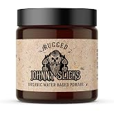 Johnny Slicks Water Based Pomade for Men, Rugged, 4 oz | Organic Water Based Pomade with Strong Hold and High Shine, Tea Tree, Argan and Jojoba Oils, Non-Greasy Finish