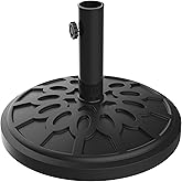Umbrella Base - Heavy-Duty 19lbs Weighted Outdoor Stand for Patio Table, Tilt, and Lightweight Freestanding Umbrellas by Pure Garden (Black)