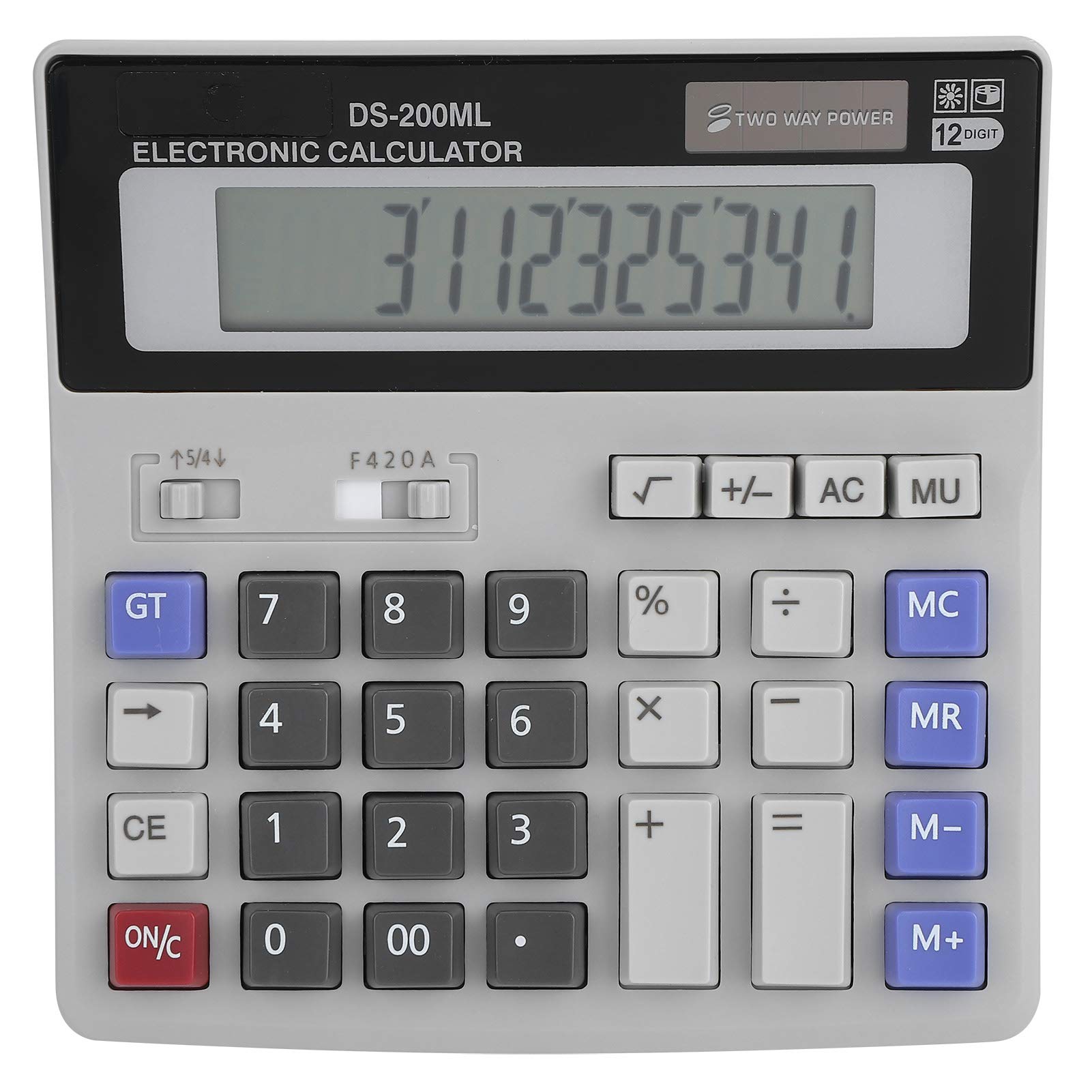 Fdit Solar Powered 12 Digit Large LCD Desktop Calculator with Standard Functions
