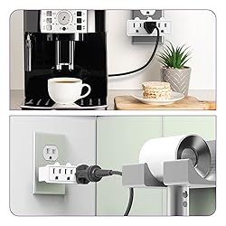 Fosmon 3 Outlet Adapter, Swivel Outlet Plug Three