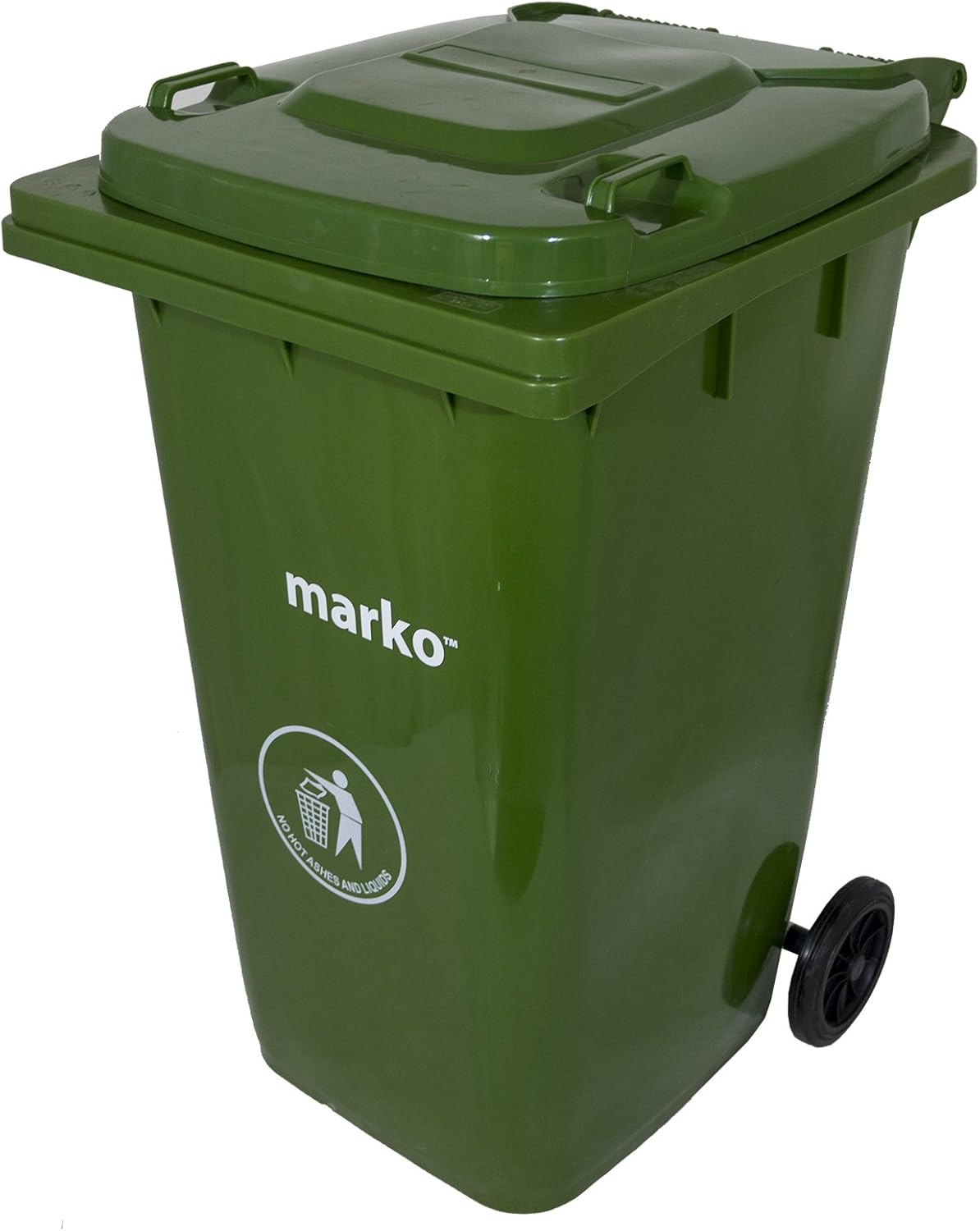 Marko 240L Wheelie Bin Household Council Rubbish Recycling Green/Grey