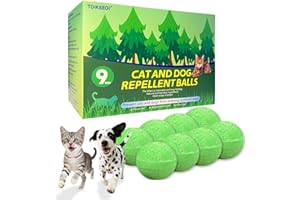 Cat Deterrent Outdoor Indoor, 9 Pack Balls with Natural Peppermint & Lemon, Keeps Cats Away from Yards, Gardens, Indoor Furni