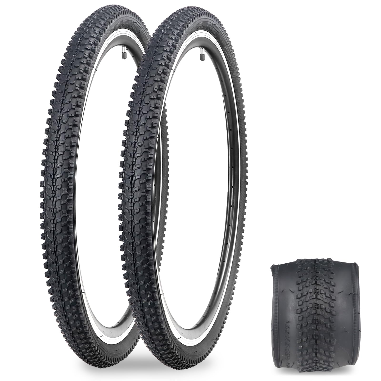 GRELiving Bicycle Tyre Cover Bicycle Tyres 24/26 x 1.95 Folding Tyre for City Bike, Child Mountain Bike, Beach Bike (2pcs 24 x 1.95")