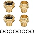 STYDDI 3/4” GHT X 1/2” NPT Male Connector, Brass Garden Hose Convert Adapter Fitting, Garden Hose Thread to 1/2" Male Pipe Thread, with Extra 8 Washers