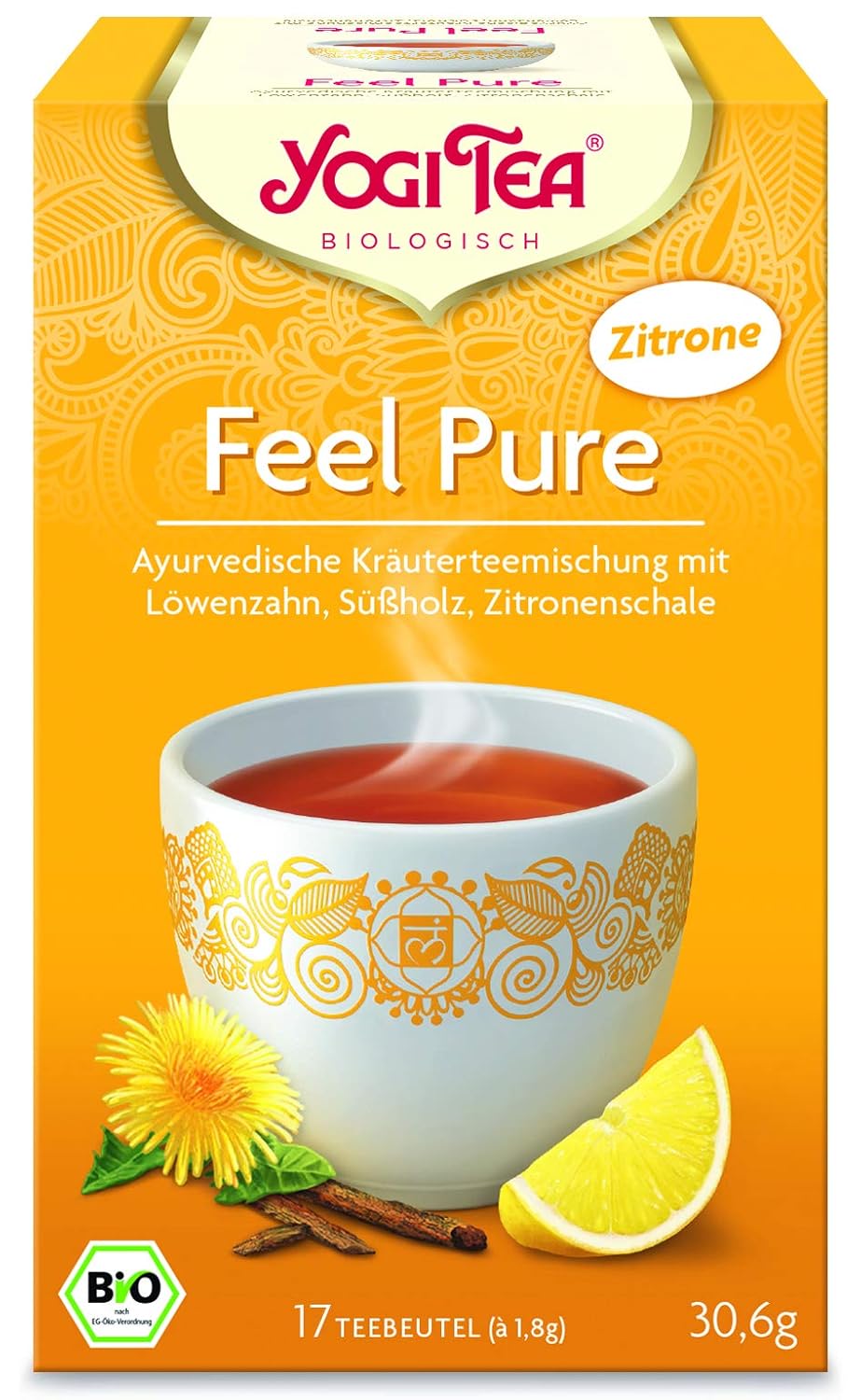 Yogi Tea 10x Feel Pure mit Zitrone Bio Yogi Tee I ayurvedische Kräuter