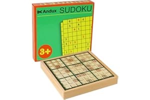 Andux Wooden Sudoku Puzzle Board Game with Drawer SD-02 (Green)