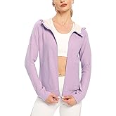 TIHEEN Women Cropped Hoodie,Athletic Lightweight Warm Sweatshirt Thumb Holes for Running Workout Hiking