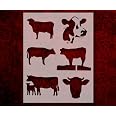 Amazon.com: Cow Stencils Country Farm Animals Template Reusable 8.5 x ...