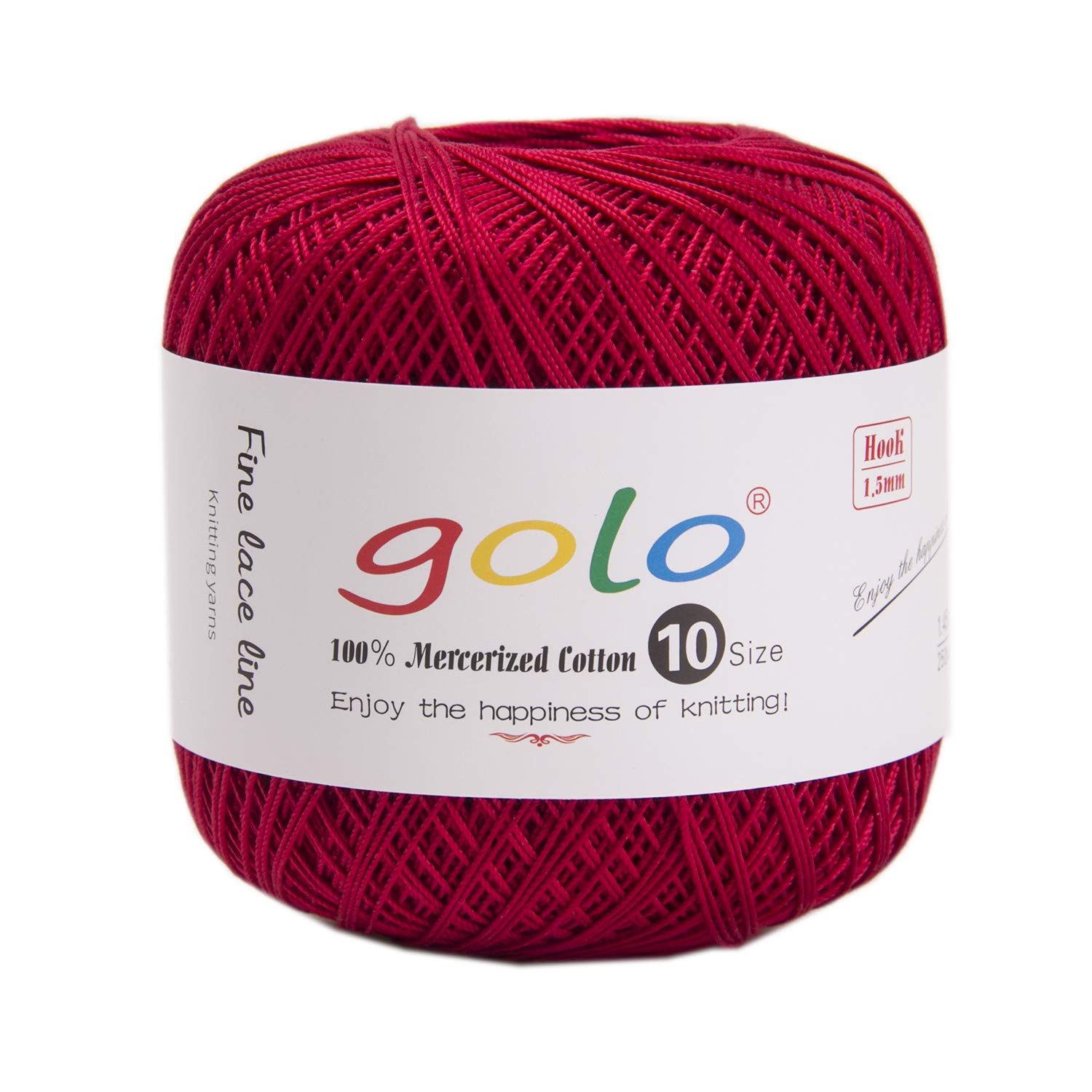 golo Crochet Thread Size 10 Yarn for Hand Knitting Crochet Yarn (Wine red-192)