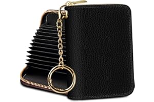 Yonlevres Credit Card Holder RFID Wallet, Small Card Holder Wallet for Women with Keychain Zipper, Funny Leather Print Credit Card Wallets Accordion Gift