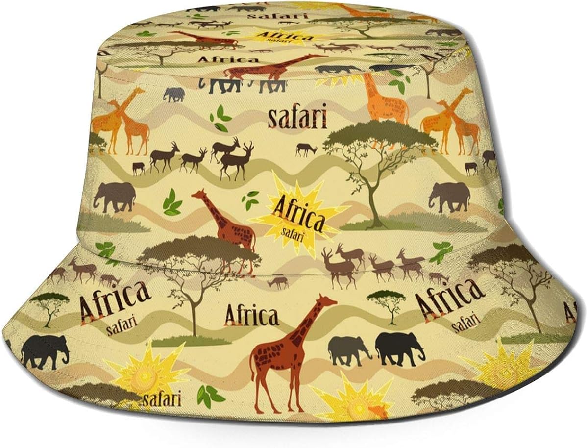 AOOEDM Ethnic African Unisex Print Bucket Hat Fisherman Hats Fishing