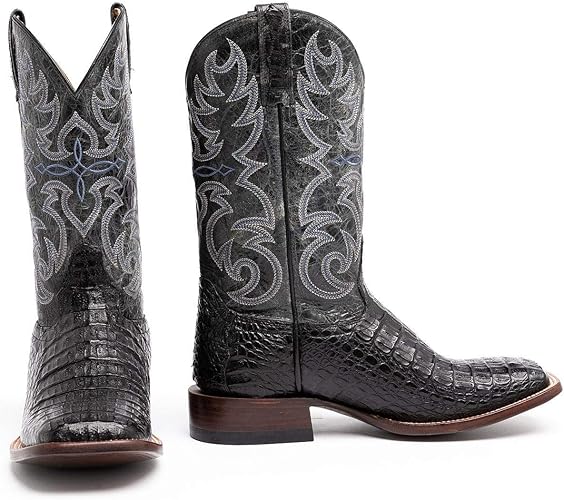 mens black square toe boots