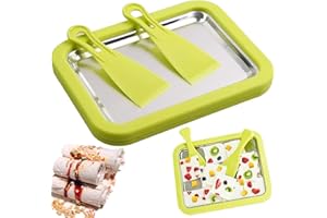 Myfroroll Ice Cream- 3 Sizes, Ice Cream Roller Maker, Instant Ice Cream Roller Maker with Stainless Cold Plate & 2 Spatulas, 