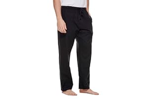 CYZ Mens 100% Cotton Pajama Pants Sleep Lounge Pajamas for Men Woven pj Pants