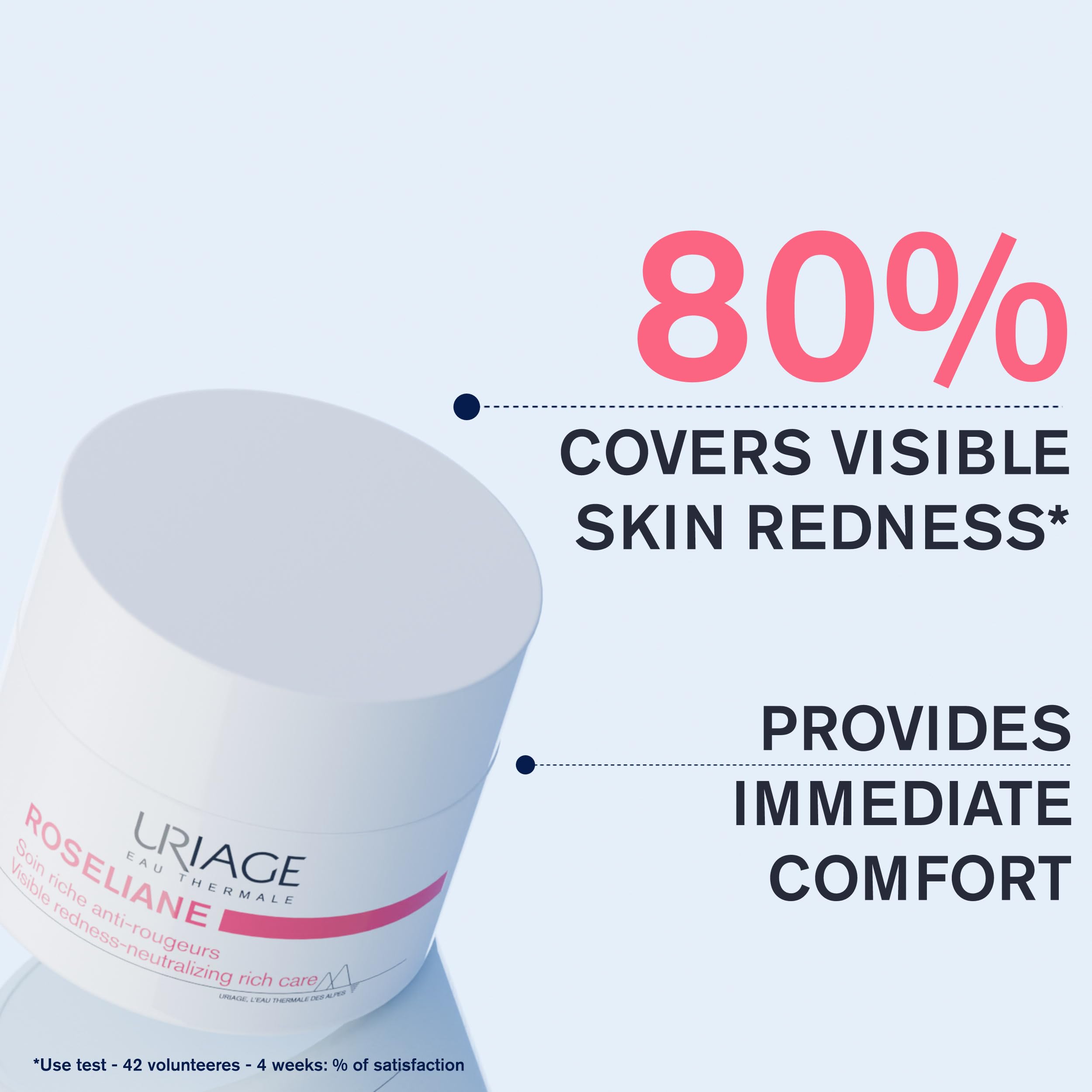 Uriage Roséliane Anti-redness Rich Cream | With Green Pearls, Shea Butter, Ginseng & Algae Extracts, Soothes, Hydrates, Reduces Redness, Paraben-Free, Non-Comedogenic, 50 mL / 1.69 fl oz