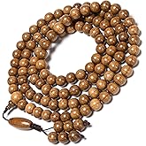 FAZOVIN 108 Beads 10 mm Mala Beads Bracelet for Men, Wutai Mountain Natural Wood Meditation Prayer Necklace