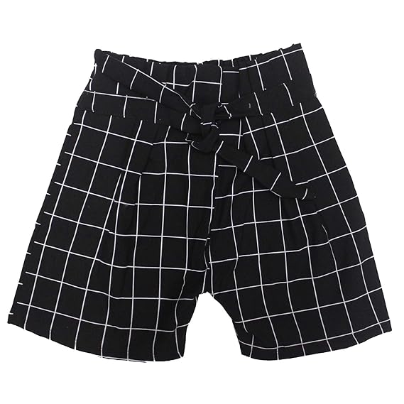 self tie waist frill trim shorts