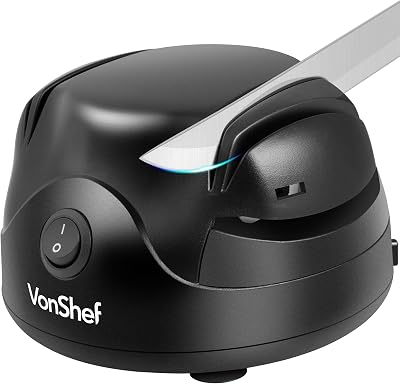 VonShef Electric Knife Sharpener 60W 2-Stage Scissor Sharpener with Cord