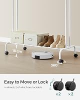 SONGMICS Clothes Rail Double Hanging Rack with Wheels White HSR107W01 view 5