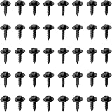 DDHOMIN 40 Pcs Hex Self-Tapping Black Screws with Washers for Automotive Panels view 2