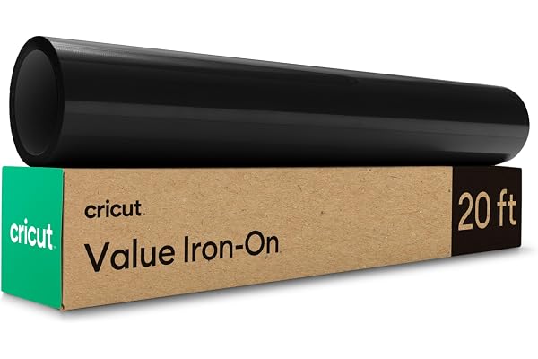 Cricut® Value Iron-On - Black (12 in x 20 ft) - HTV Heat Transfer Vinyl | HTV Heat Transfer Vinyl